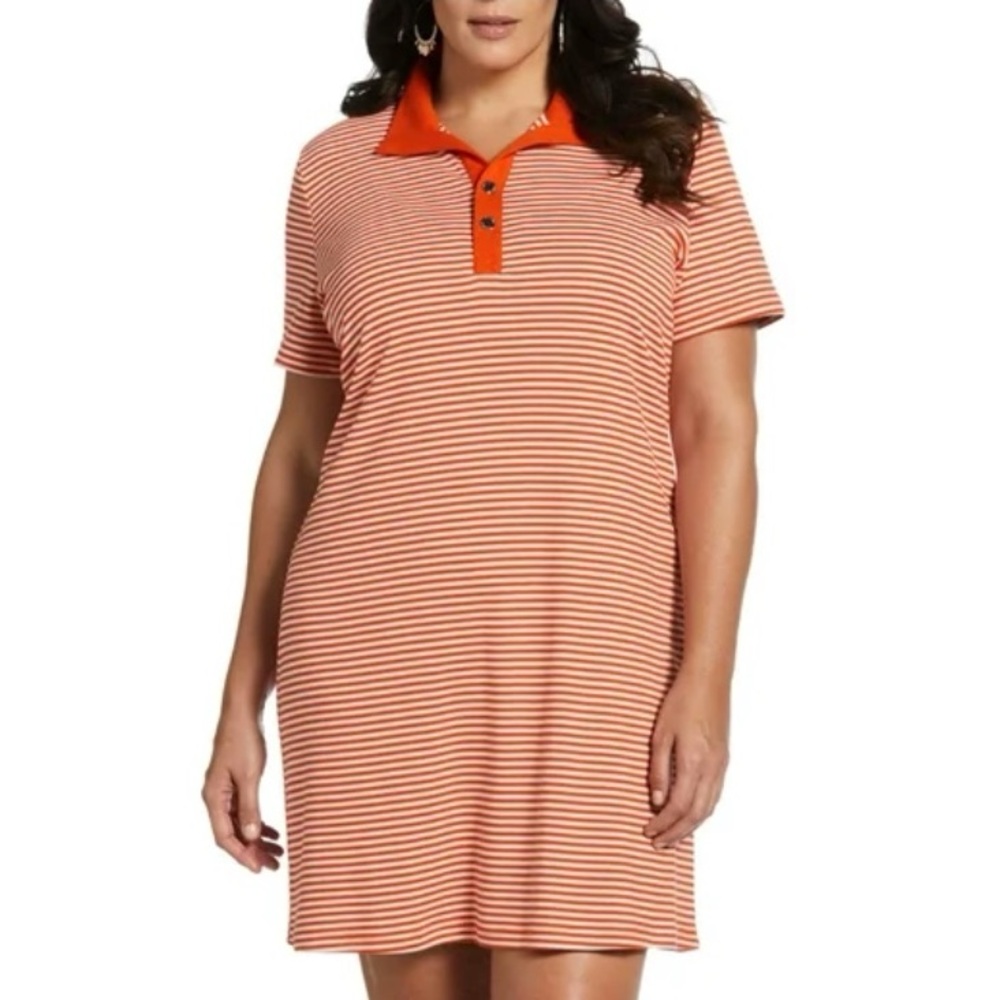 Rafaella Women's‎ Plus Size Classic Fit Short Sleeve Dress Tangerine Tango XXL